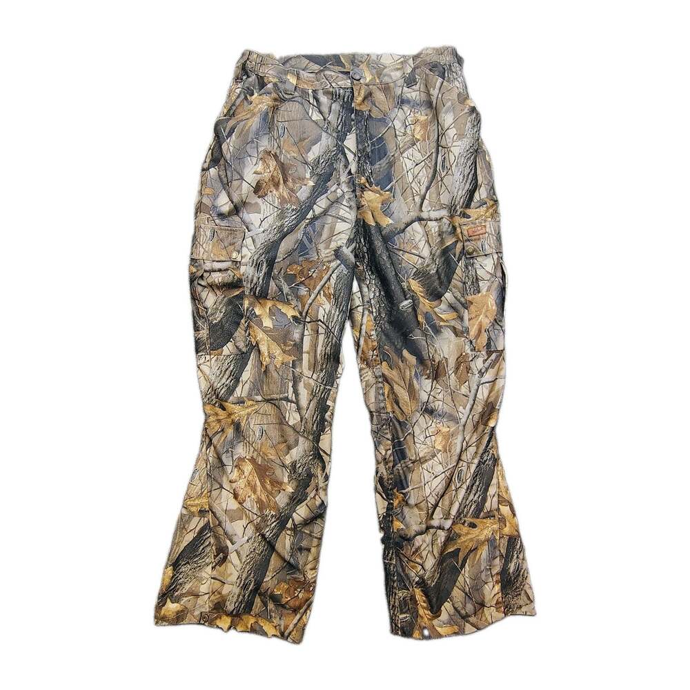 Vtg Woolrich Outdoor Guide Camo Pants Mens L Lined Realtree Hardwoods Cargo Y2K